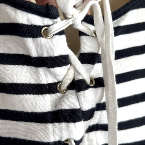 Crown & Ivy Navy & White Striped Lace-Up Back Shift Dress | Size Extra Large - Picture 9 of 9